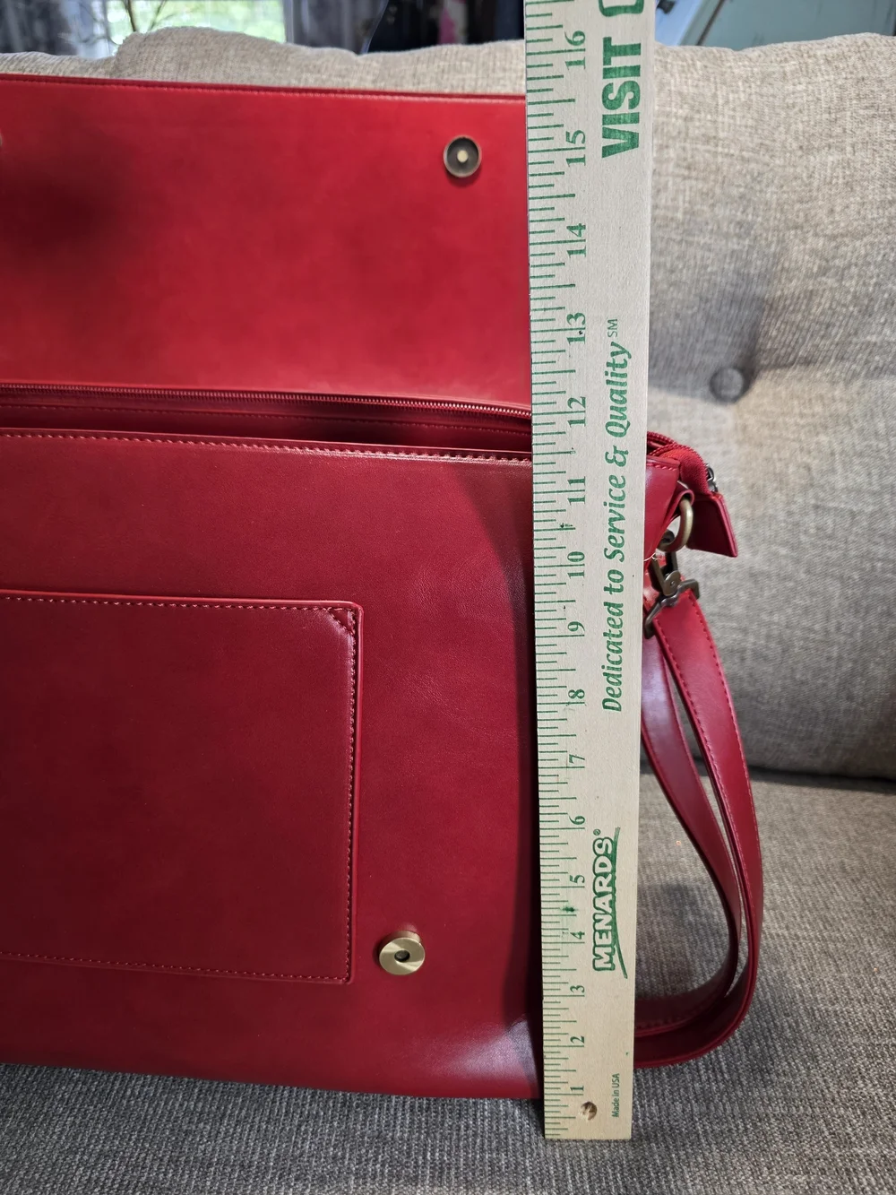 Walasa Red Split Leather Vintage Briefcase Laptop Bag - Pristine Like New!